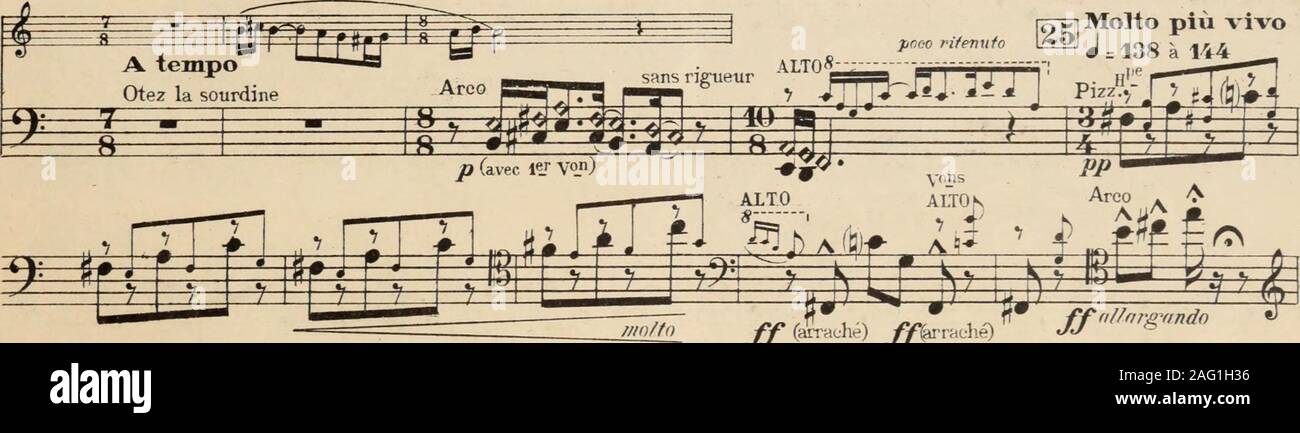. Quintette en ut mineur pour deux violons, alto, violoncelle, et harpe. yons ^ ;^ -# JL :^^g: & p F -s Pizz.sans secheresse i Arco 241 Pi/; 7 ;i J ^ ^^ i poQQrit. m w^ y r 1 1 fit^ Si ^ rt¥ Molto piu Aivo J = 138 k 144 3-f. A.L. 1«.038 6 A lempo VIOLONCELLE Stock Photo