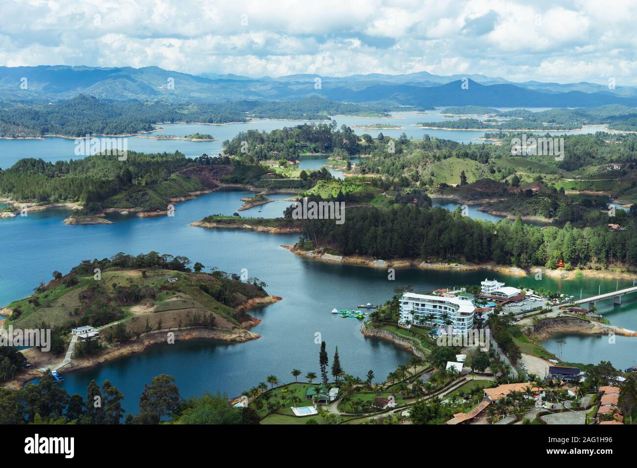 Reservoir Of El Pe ol Guatap Antioquia Colombia Water Landscape 