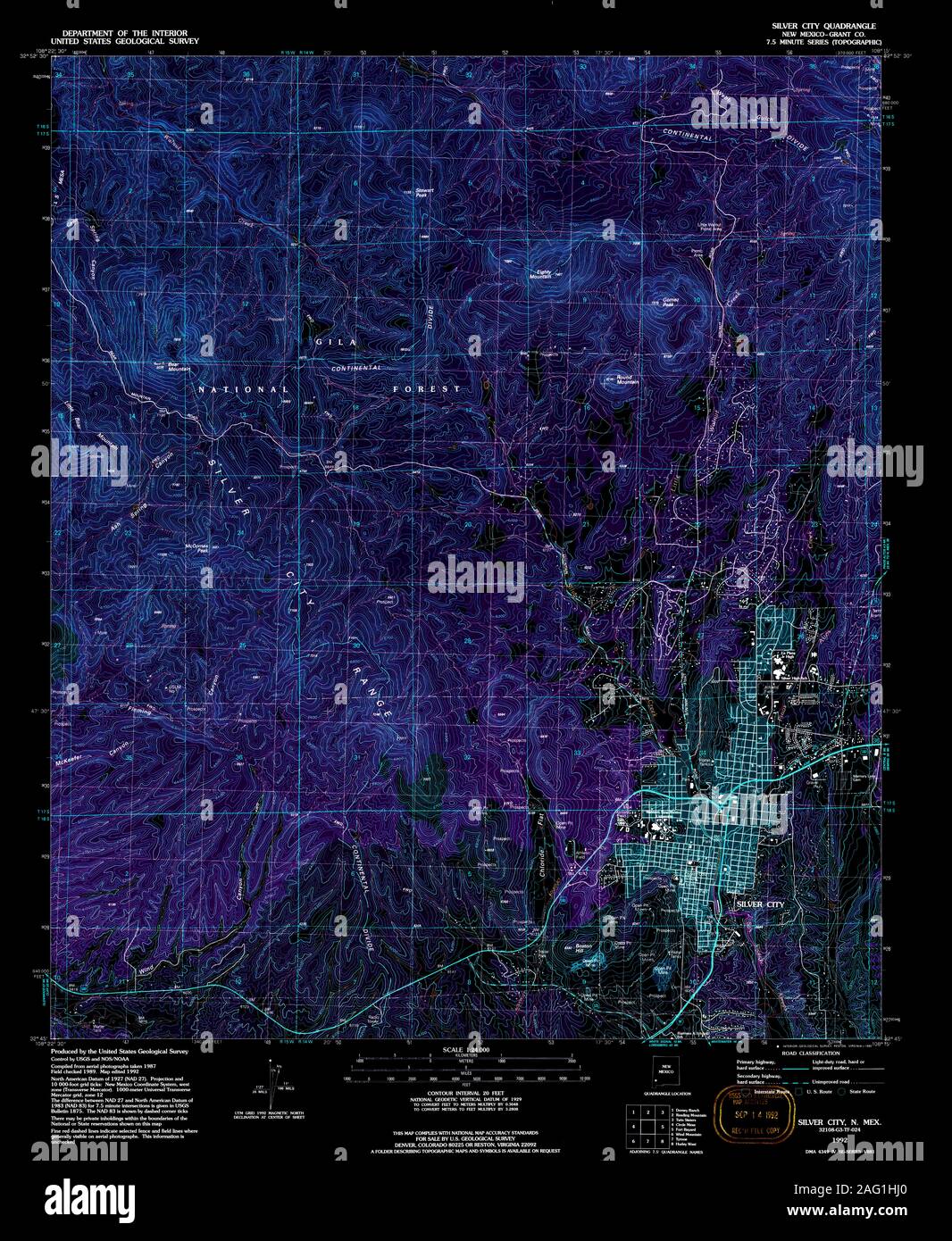 Map of silver city new mexico hires stock photography and images Alamy