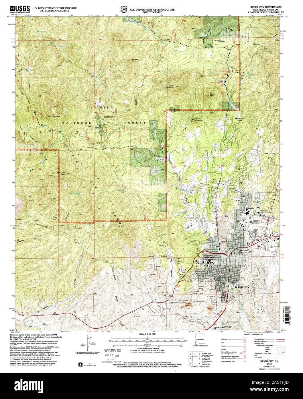 Silver city new mexico map hires stock photography and images Alamy