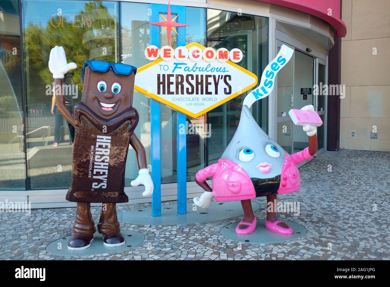 Exterior of the Hershey's Chocolate World store in New York-New York hotel in Las Vegas. Stock Photo