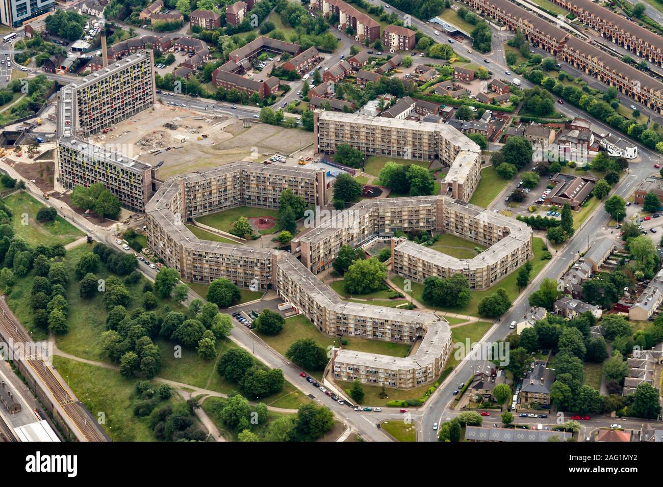 Sheffield City, showing Parkhill flats under refurbishment in 2011 by Urban Splash Stock Photo