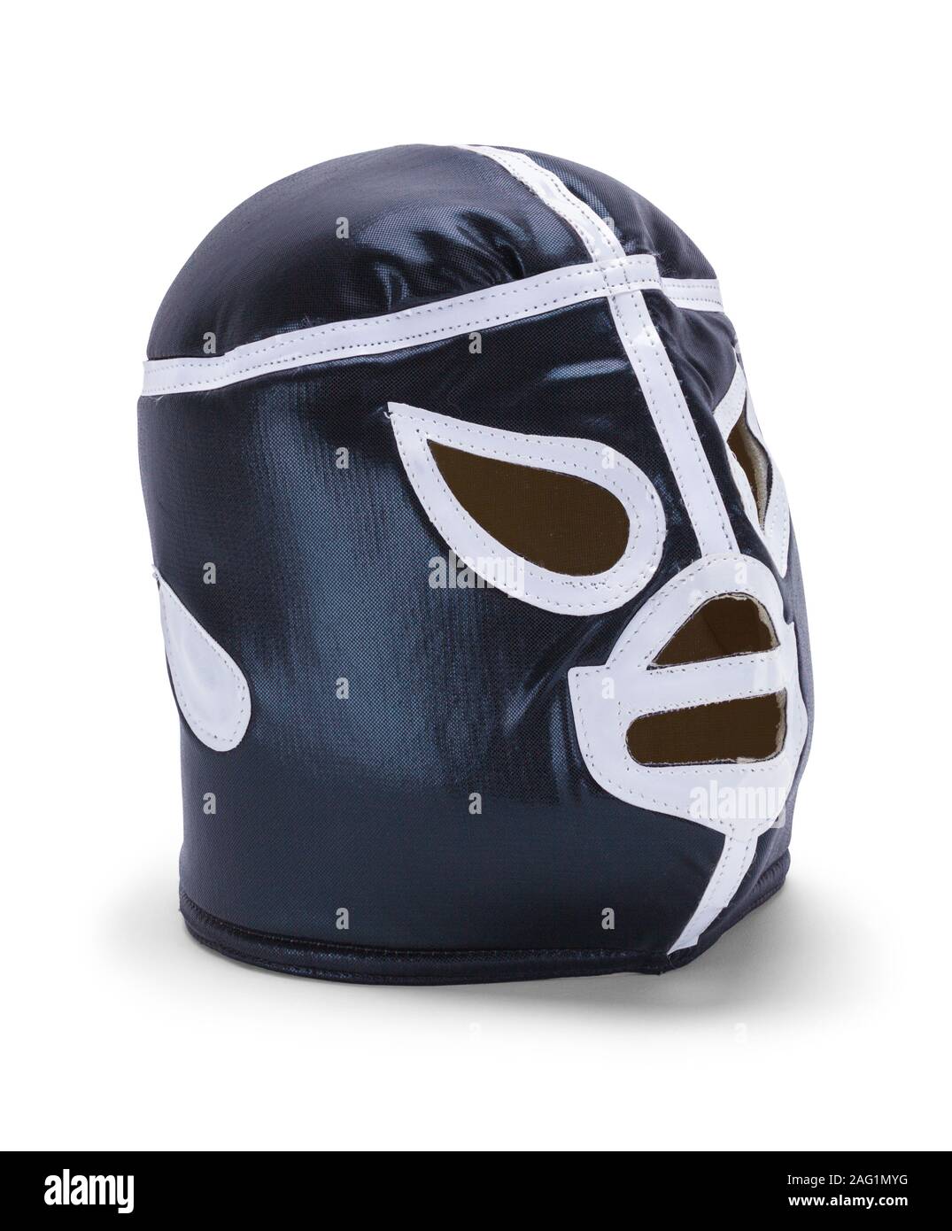 Black Lucha Libre Wrestling Mask Isolated on White Background. Stock Photo