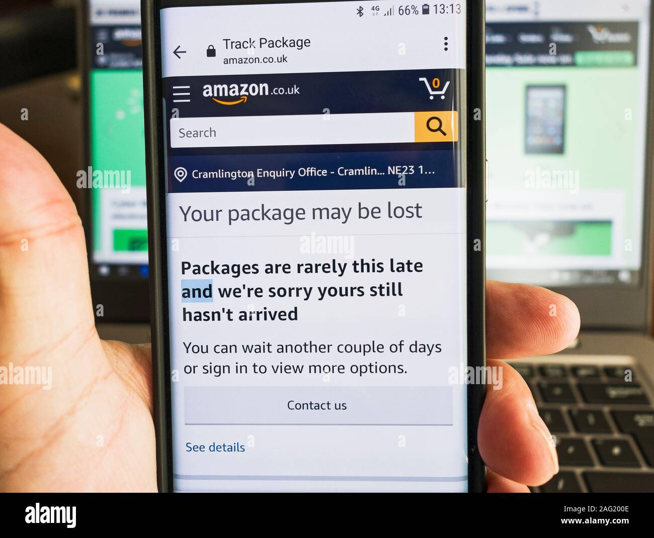 Amazon UK lost package and tracking of order Stock Photo - Alamy
