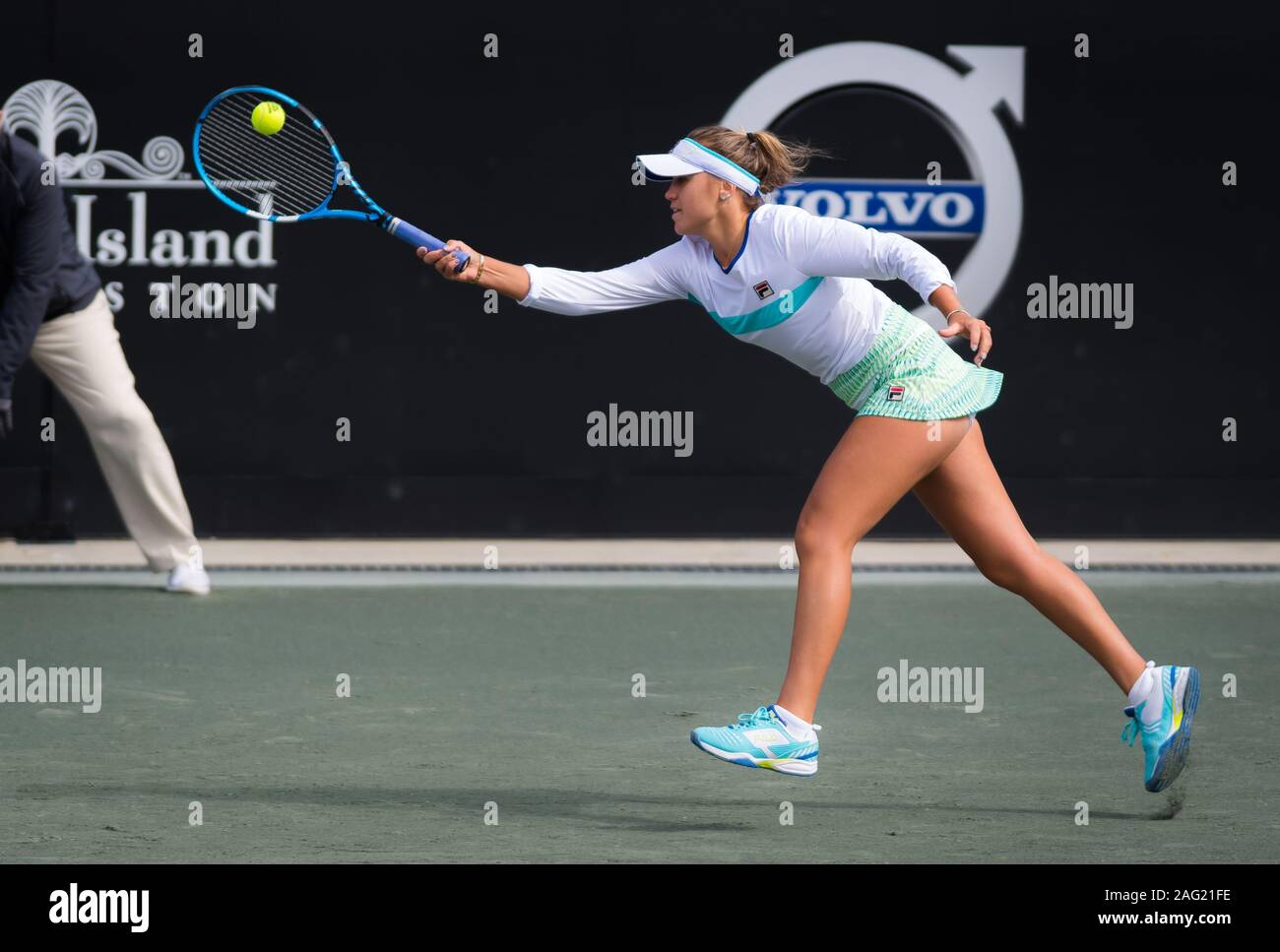 Sofia Kenin of the United States in action during the first round of the  2019 Volvo Car Open WTA Premier tennis tournament Stock Photo - Alamy