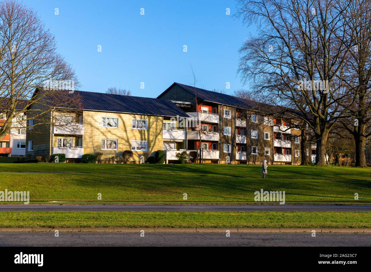 Weather in Northern Germany has been very warm this winter. Bright sunshine and green grass make it hard to grasp that christmas is in two weeks. Stock Photo