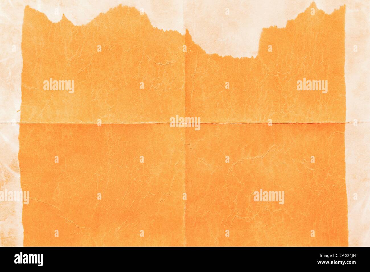 Old paper folded in four, texture background Stock Photo