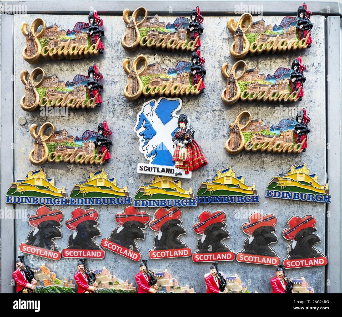 Scottish fridge magnets for sale on the Royal Mile, Edinburgh, Scotland, UK  Stock Photo - Alamy