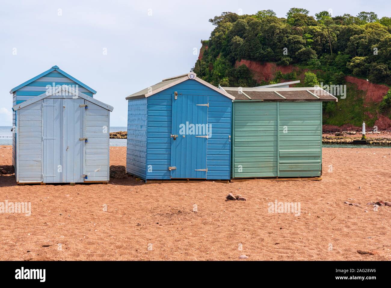 Teignmouth, Devon, England, UK June 05, 2019 Beach Huts on