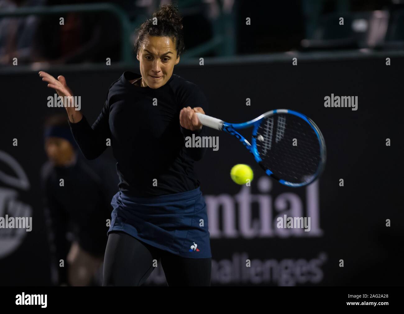 Martina Trevisan of Italy in action during her first-round match at the 2019 Volvo Car Open WTA Premier tennis tournament Stock Photo
