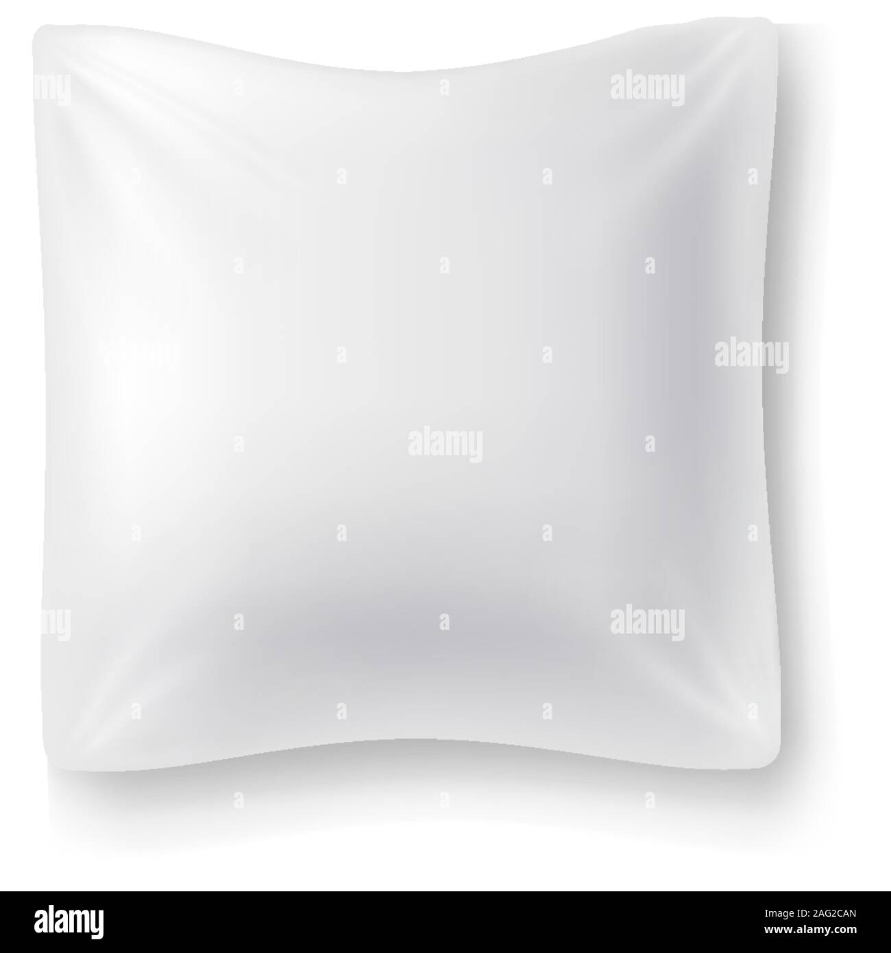 Blank white square pillow. Cushion vector illustration Stock Vector
