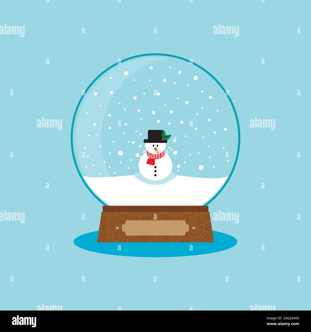 Snowman in christmas ball under snow illustration Stock Vector Image ...