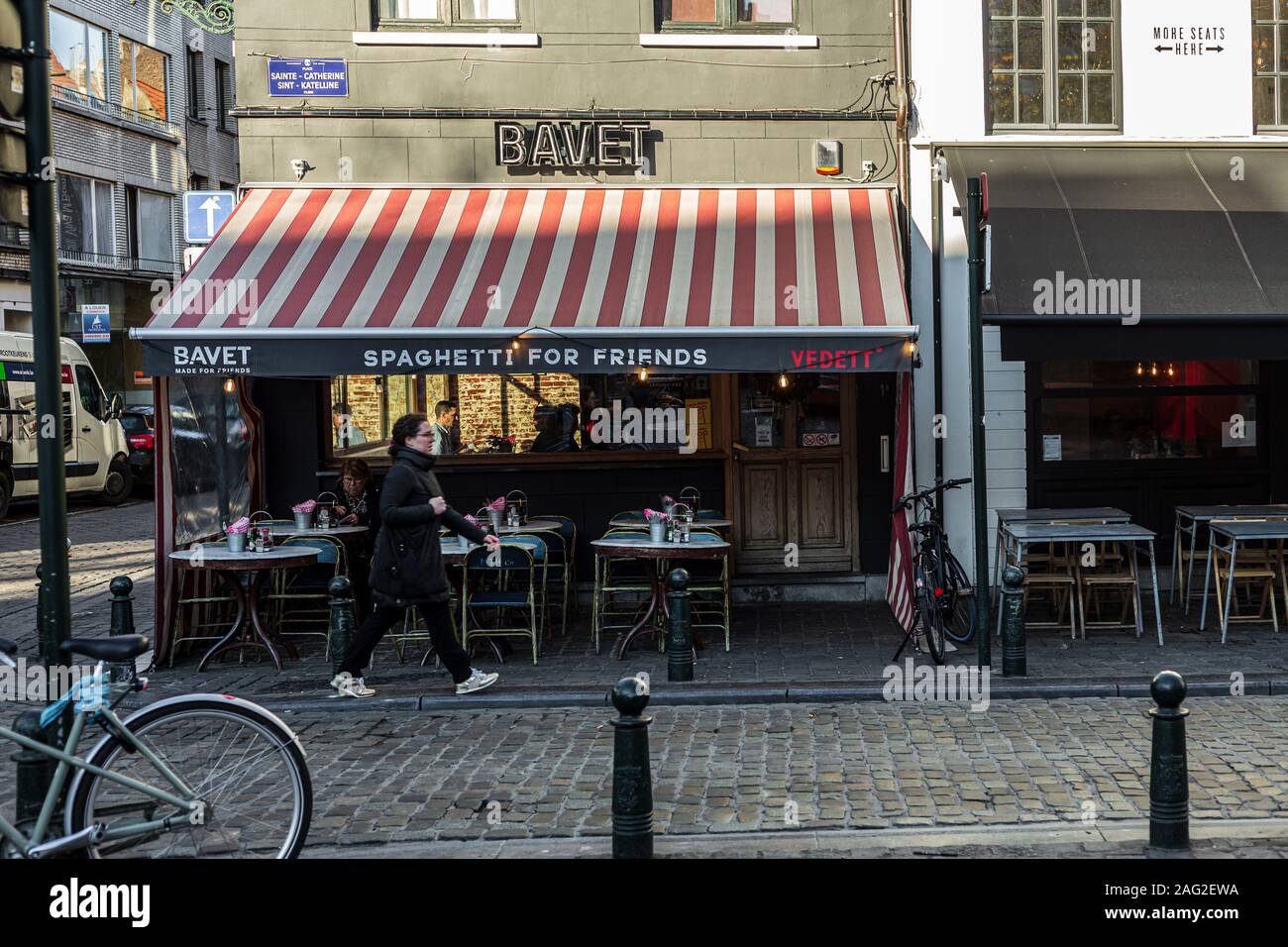 Bavet restaurant, Brussels, Belgium Stock Photo