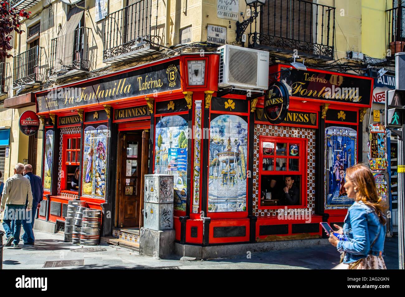 The popular La Latina district of Madrid, characterized by very