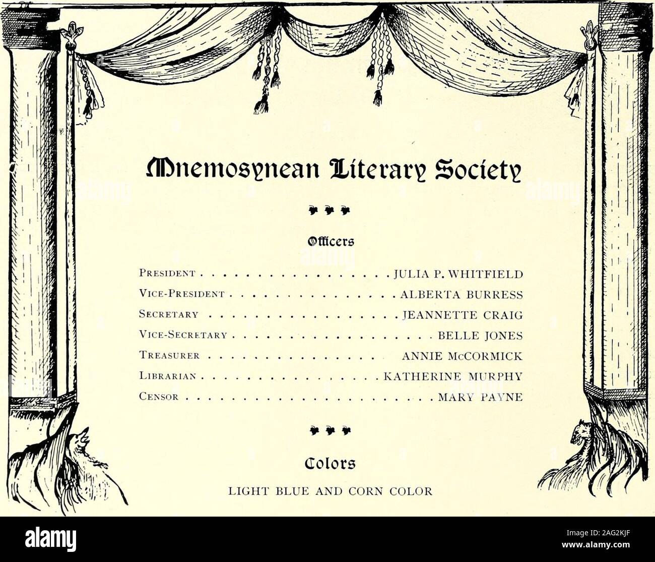 . Aurora (1897). ©fficers L^^ ?¥ ¥ ¥ President MISS HELEN CLARK Vice