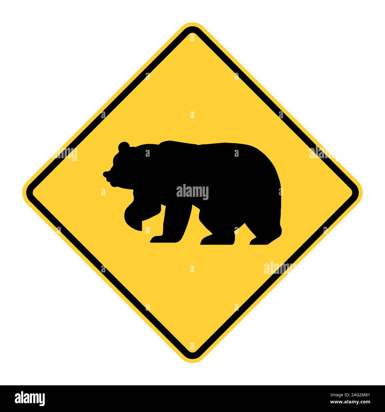 Bear warning road sign Stock Photo