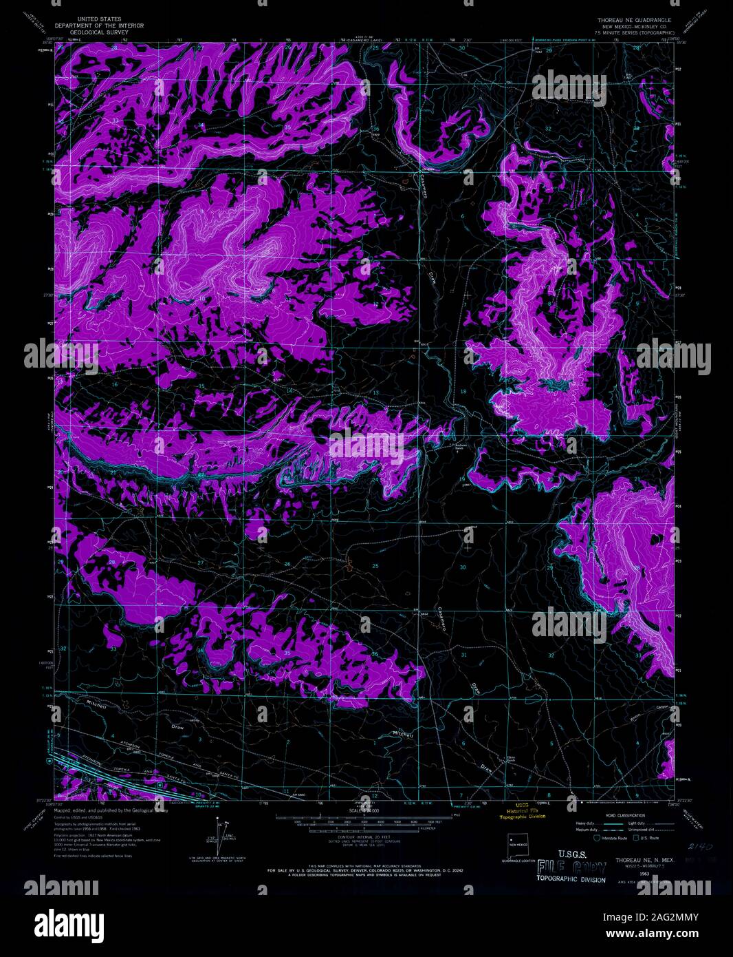 Map of thoreau new mexico hires stock photography and images Alamy