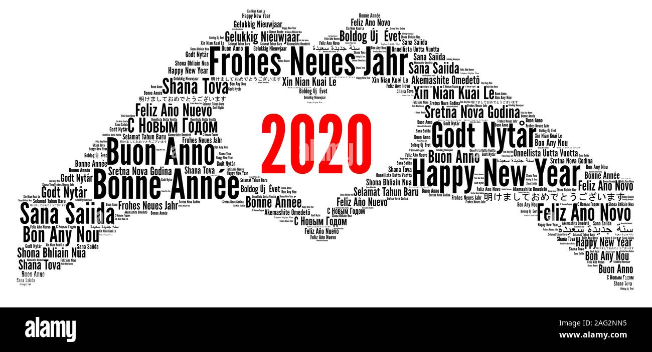 Happy New Year 2020 in different languages Stock Photo Alamy