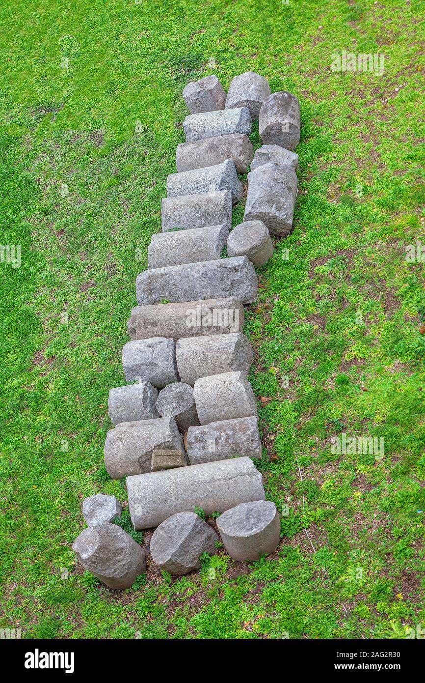 ancient broken columns of Roman Forum Stock Photo Alamy