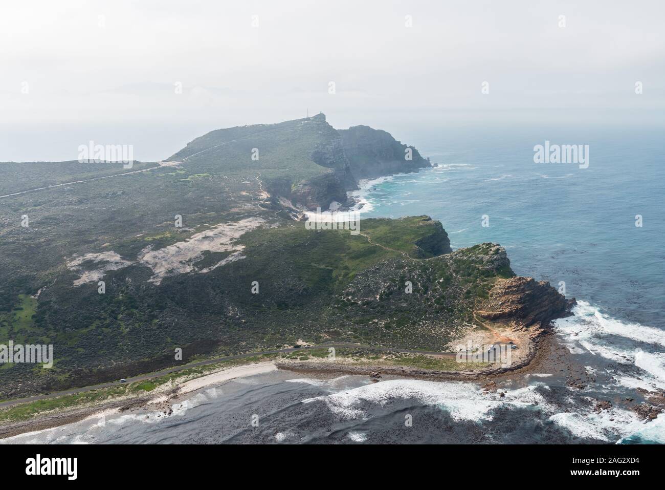 Cape of good hope (South Africa) aerial view shot from a helicopter Stock Photo