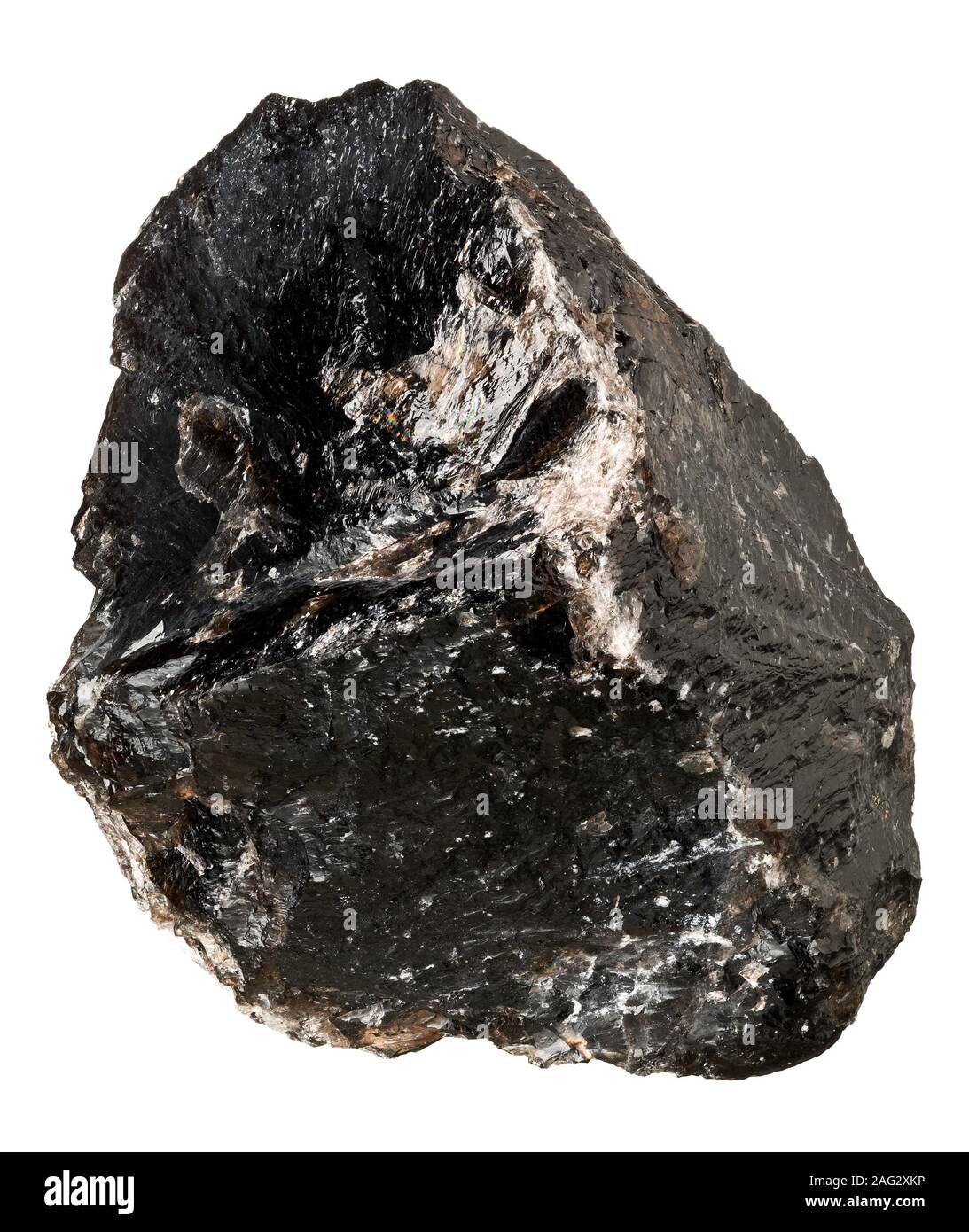 Smokey quartz crystal (SiO2) from Brasil isolated on white background Stock Photo
