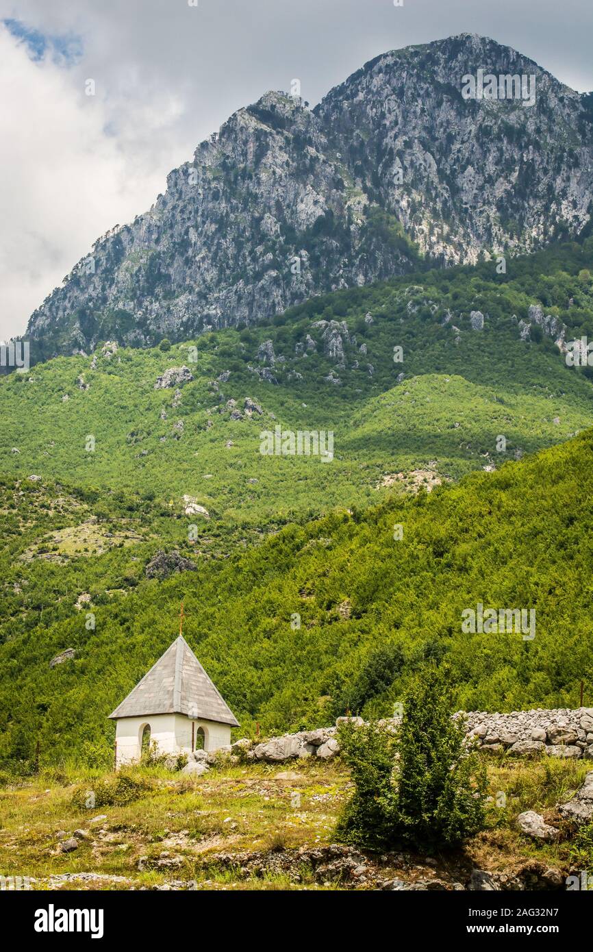 Mountains in National park Theth in summer, Albania Stock Photo