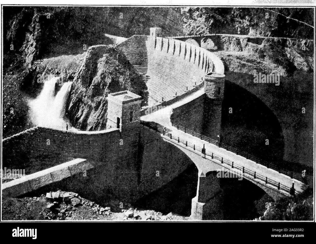 . Principles of irrigation engineering, arid lands, water supply, storage works, dams, canals, water rights and products. Fig. C.—Spillway of Bumping Lake dam. Yakima Project, Wash.. Fig. D.—Spillways of Roosevelt Dam. Salt River Project, Ariz. DAM SITES 193 necessary to procure some form of apparatus for more systematicwork. Recourse is usually made to the ordinary well diiller who, withsuitable rig or outfit is accustomed to drilling wells through sand,gravel, boulders, and solid rock. He can usually determine withreasonable degree of accuracy the character and thickness of the dif-ferent la Stock Photo