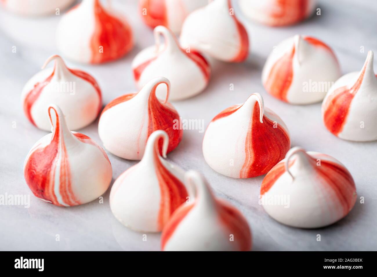 Peppermint Meringue Kisses Stock Photo Alamy