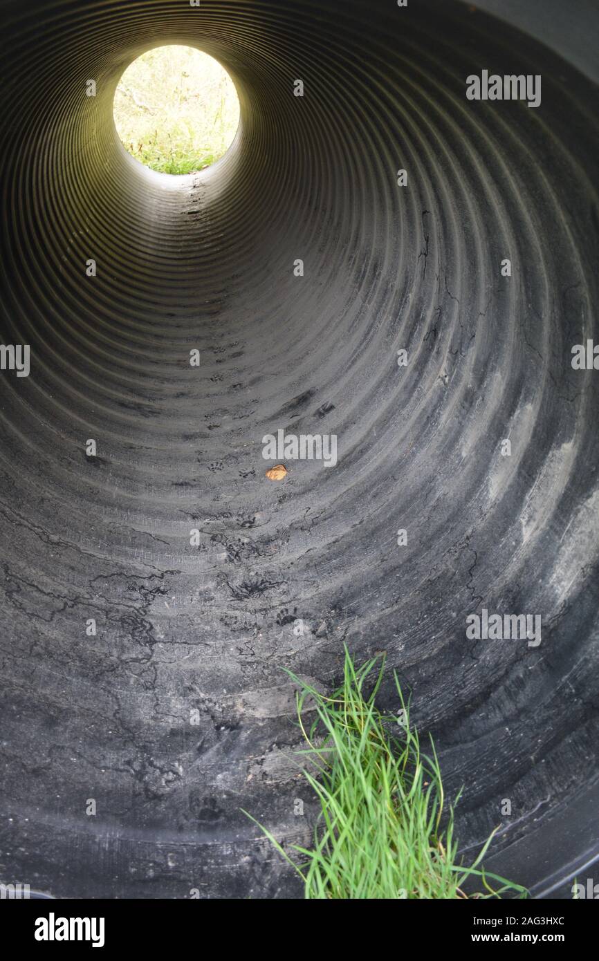 Interior view of plastic culvert pipe Stock Photo Alamy