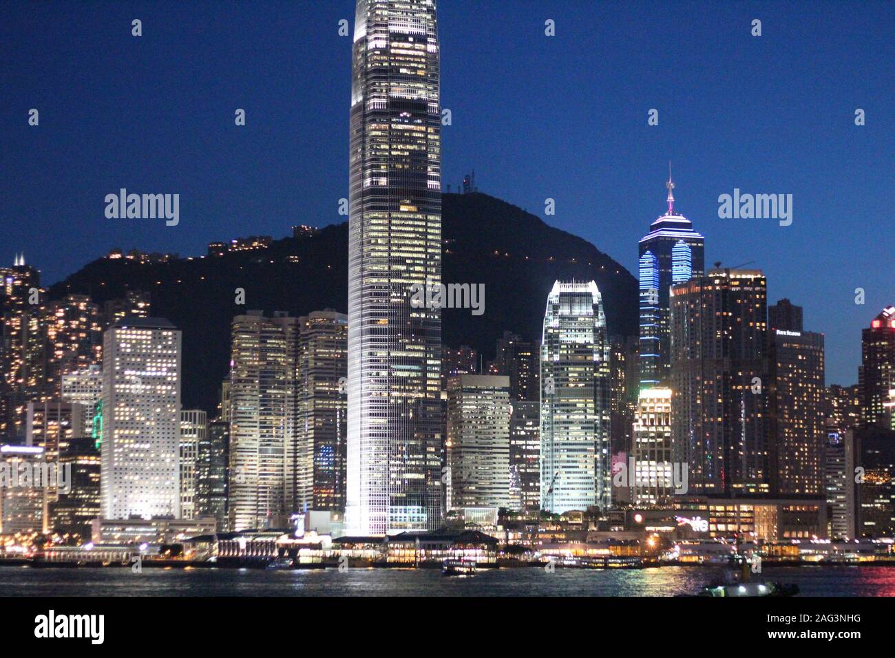 Beautiful buildings taken in Hong Kong at night Stock Photo - Alamy