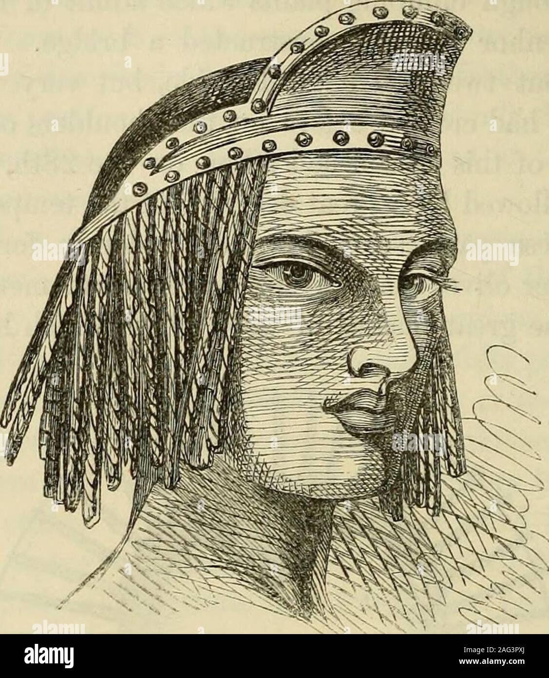 . Missionary travels and researches in South Africa : including a sketch of sixteen years' residence in the interior of Africa, and a journey from the Cape of Good Hope to Loanda, on the west coast, thence across the continent, down the river Zambesi, to the eastern ocean. No. 1. A Londa ladys mode of wearing the hair. shoulders, together with their general features, again remindedme of the ancient Egyptians. Several were seen with the upwardinclination of the outer angles of the eyes, but this was notgeneral. A few of the ladies adopt a curious custom of attachingthe hair to a hoop which enci Stock Photo