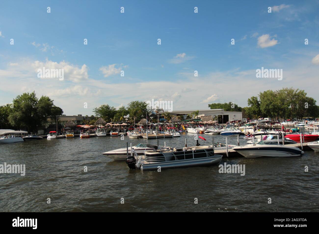 Boats on a beautiful lake taken in Iowa Stock Photo Alamy