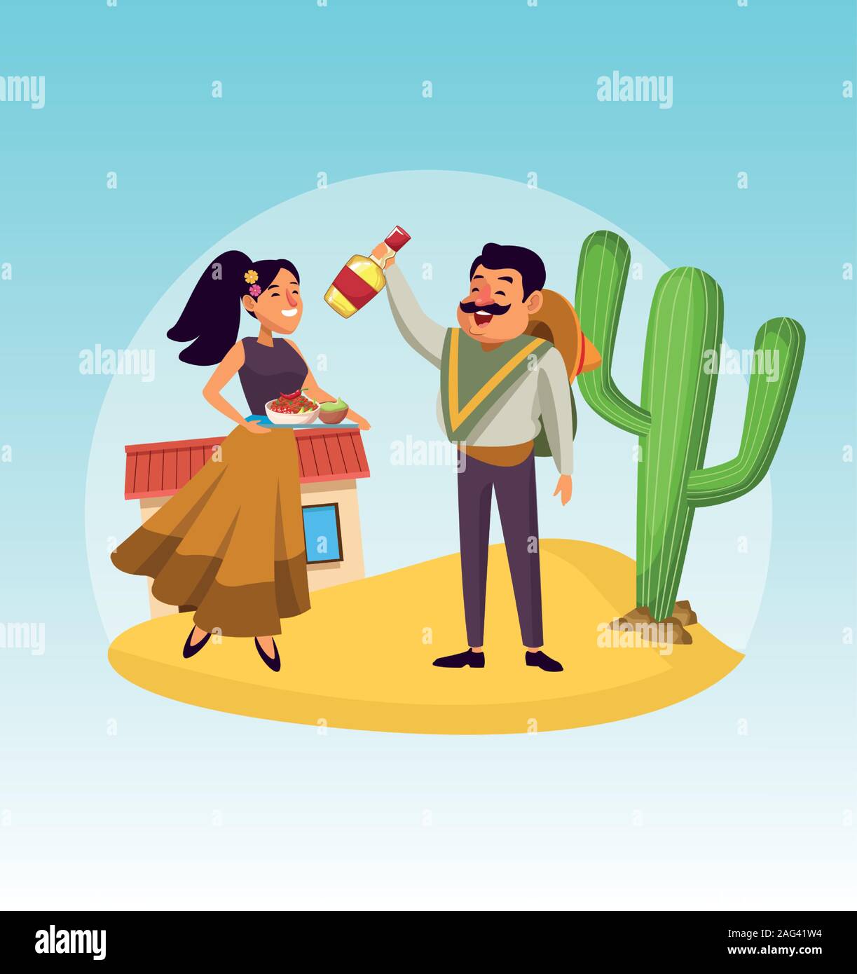 Mexican man and woman vector design Stock Vector Image & Art - Alamy