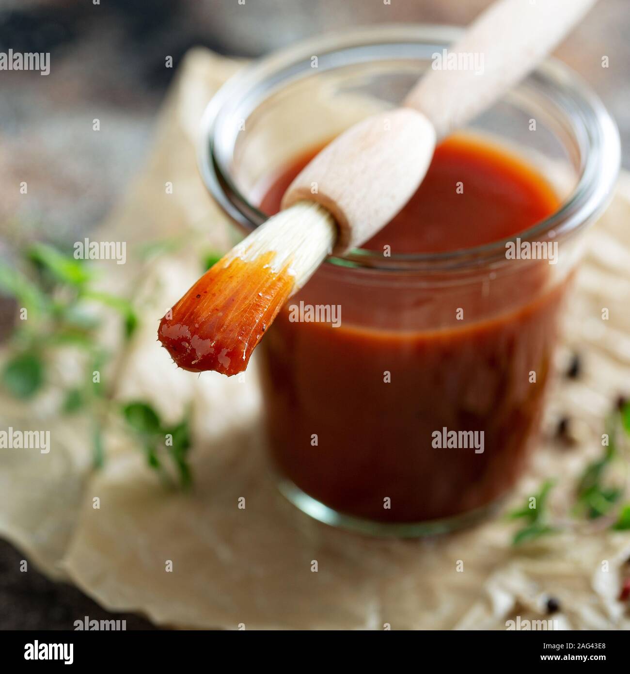 Homemade barbeque sauce in a jar Stock Photo Alamy