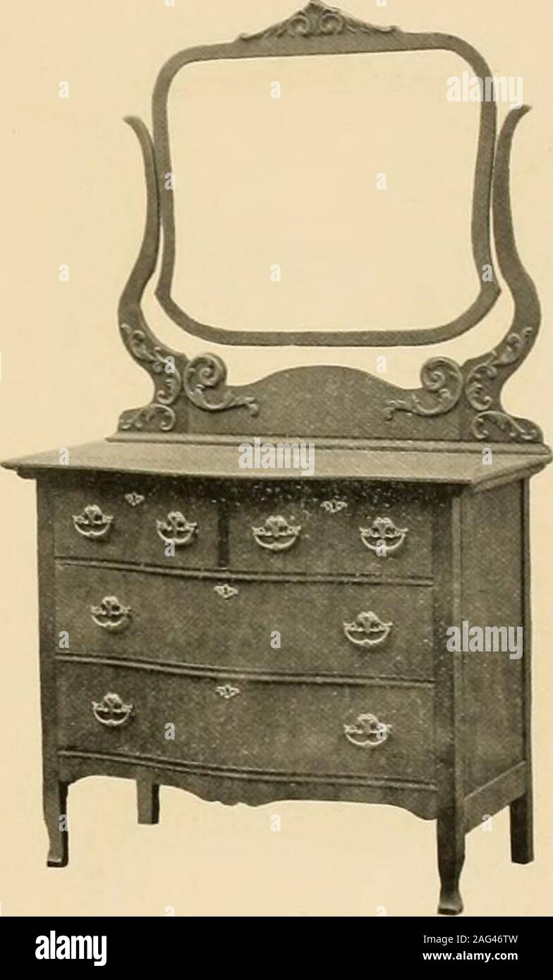 . Illustrated catalogue.. No. 245 Dresser Hinli KuIjIj.-.! and Polished Top Drawers Round Two Bottom Drawers Swell Top 46 X 22 in. Gla,ss 28 X 34 in. French Bevel. No. 246 Dresser Birch (doss Finish Full Swell Front Top 42 X 22 in. Glass 24 X 30 in. French Bevel 31 Stock Photo