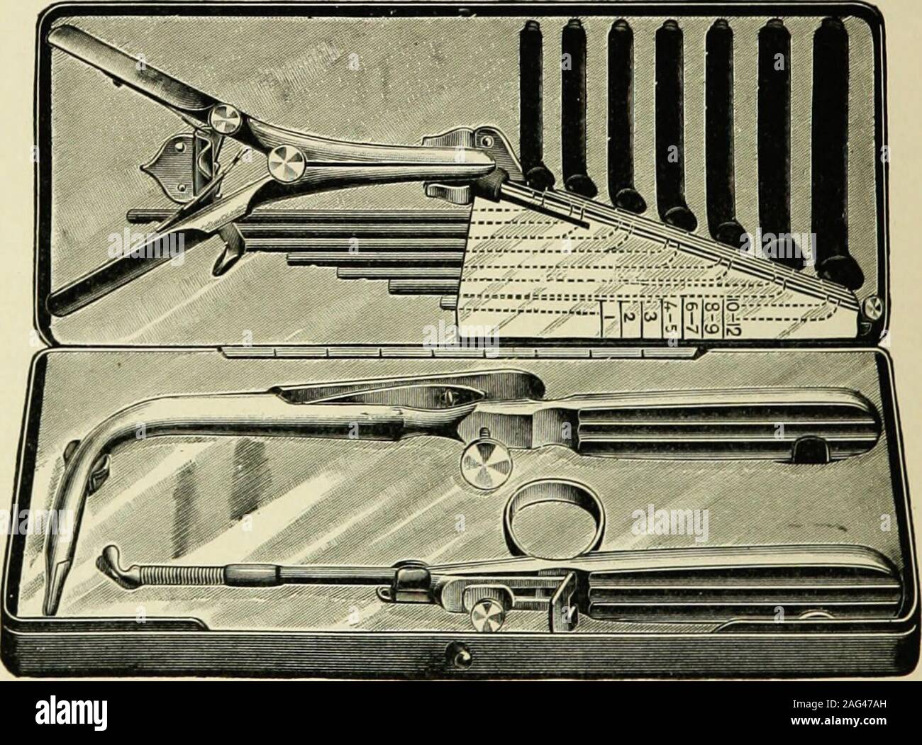 . The practice of pediatrics. Fig. 91.—Introductor with tube attached. safely be learned. Attempts at intubation by the unskilled on the liv-ing subject can result only in laceration and other gross injuries to theparts. Indications.—When to intubate is a question puzzling alike to stu-. Fig. 92.—ODwyer intubation set. dents and to many physicians. It has been variously answered, andmany attempts have been made to formulate a series of clinical manifes-tations the presence of which would render the operation necessary.Thus, it has been said to be indicated when there is a pronounced reces- DIP Stock Photo