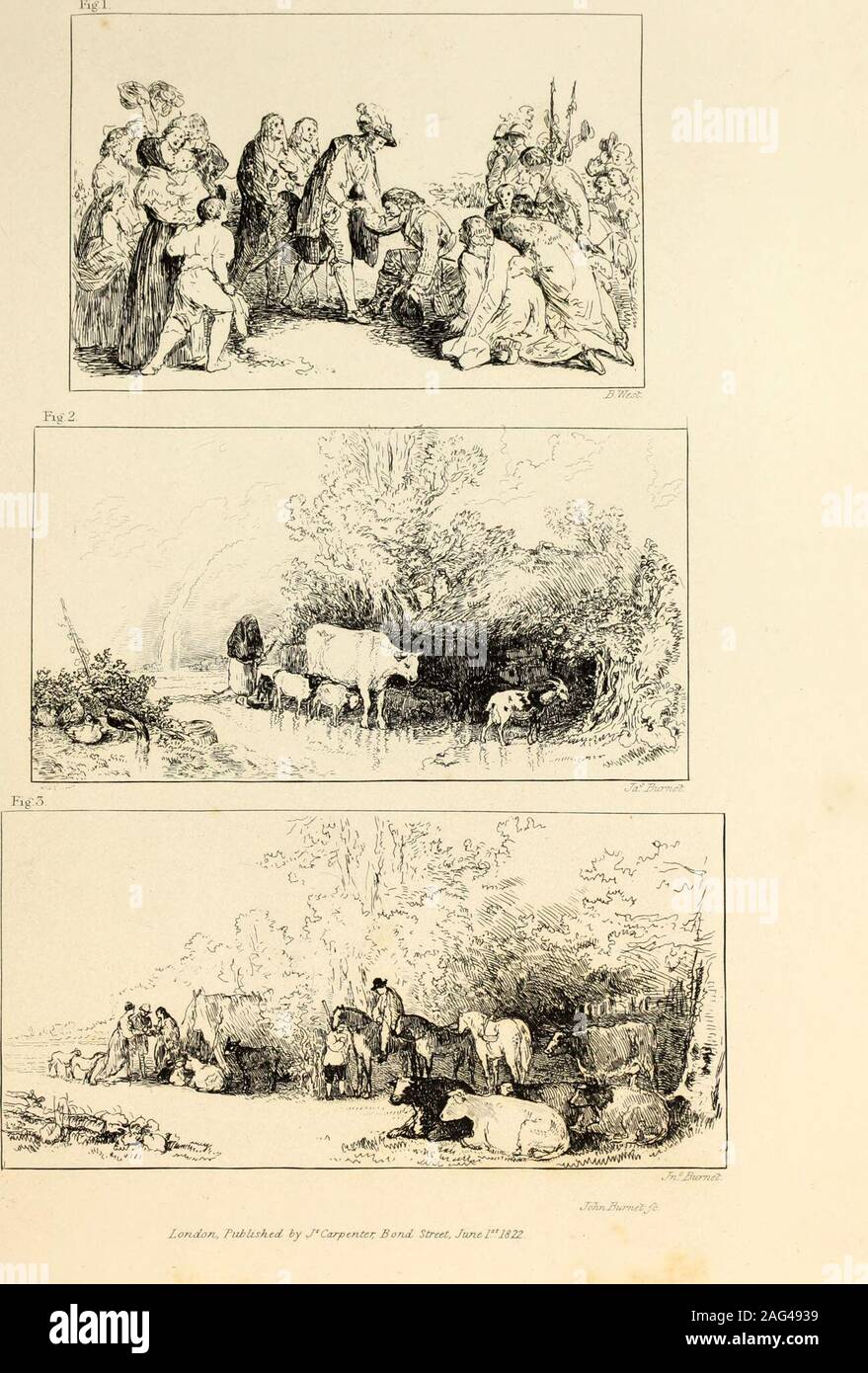 . A treatise on painting : In four parts ... The whole illustrated by examples from the Italian, Venetian, Flemish, and Dutch schools. goat in the foreground is connected to the rest by some white flowers ofan elder bush, which cannot be expressed in an outline. As this is froma design of my late brothers, I cannot allow this opportunity to passwithout expressing the great loss I feel in not having his assistance, notonly in these notes, but in every thing connected with the art: thoughpractising painting but for a short time of a short life, his strength ofmind, his fine eye for colour, and a Stock Photo