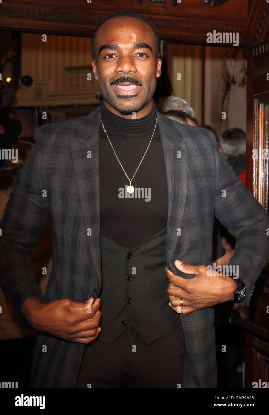 Ore Oduba attends the Curtains the Musical Press Night at the Wyndhams