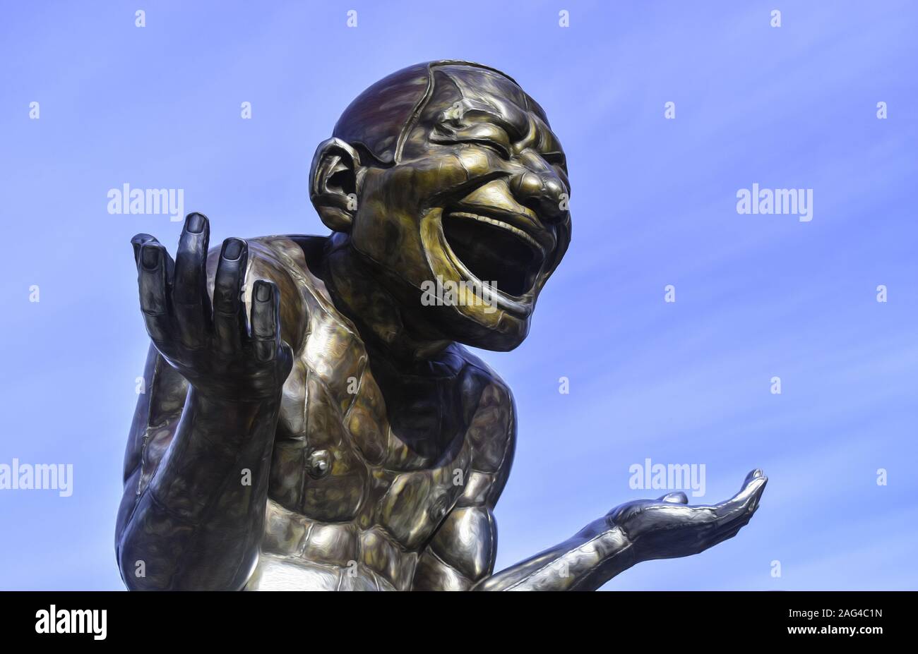 A-maze-ing Laughter bronze statue in Morton Park in Vancouver, British Columbia, Canada Stock Photo