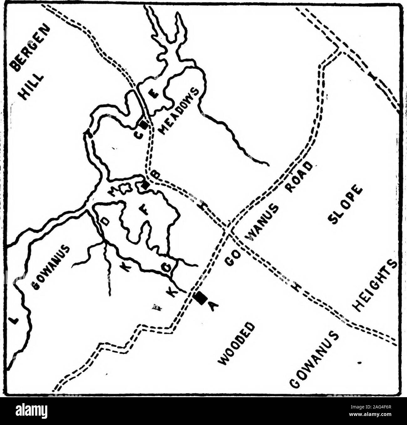 The stone house of Gowanus, scene of the battle of Long Island. ames of the  neighbor-hood, was the scene of as lively controversiesas often stir the  peace of present-day religiousorganizations. In