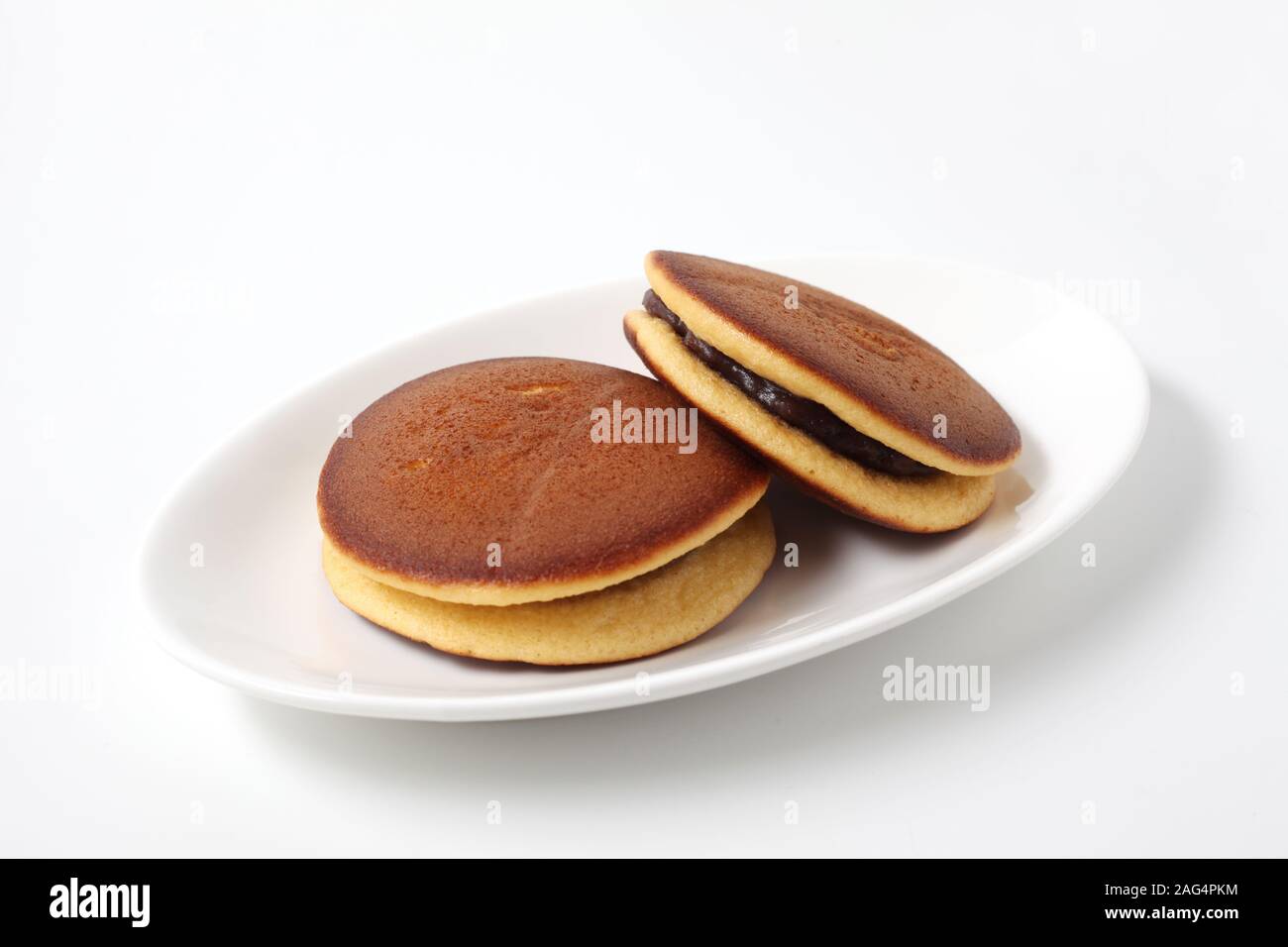 dorayaki japanese traditional pancake isolated on white background