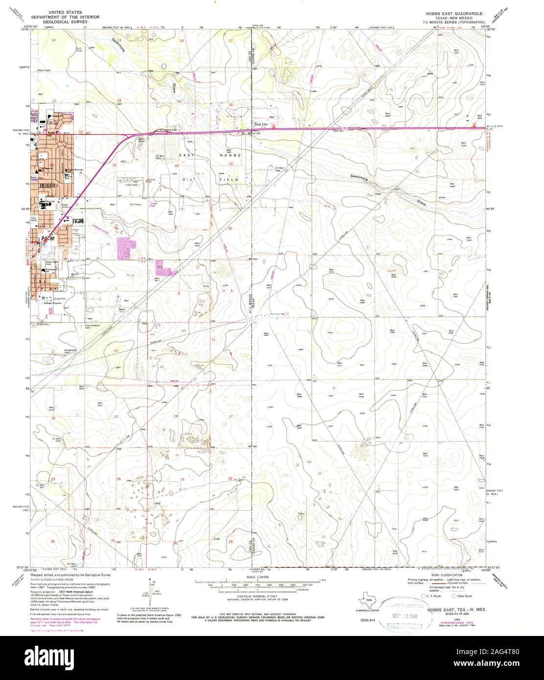 Map of hobbs new mexico hi res - Usgs Topo Map New Mexico Tx Hobbs East 117844 1969 24000 Restoration 2AG4T80