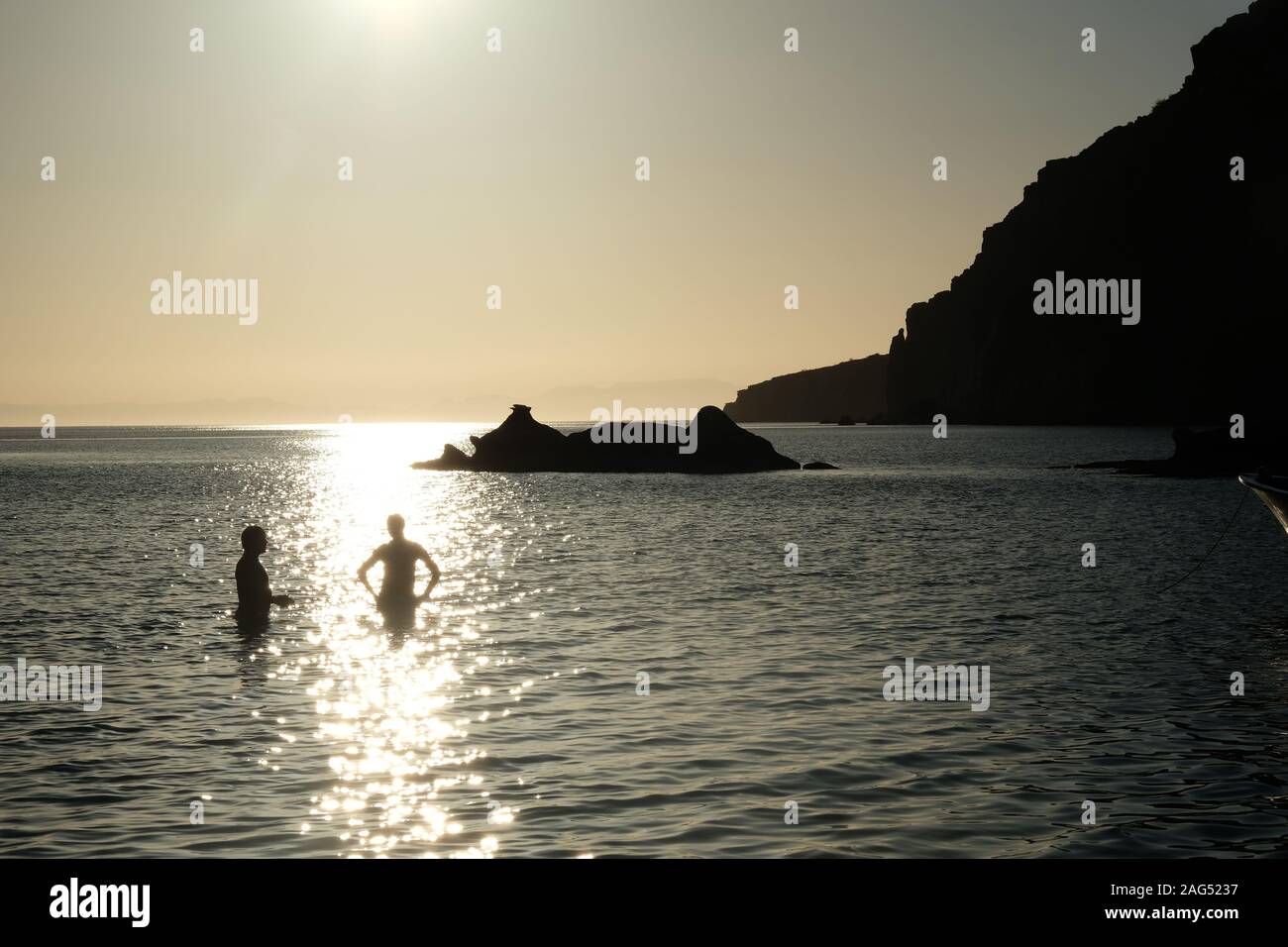 Sea Kayaking, Espiritu Santo Island, Baja California Sur, Mexico. Stock Photo