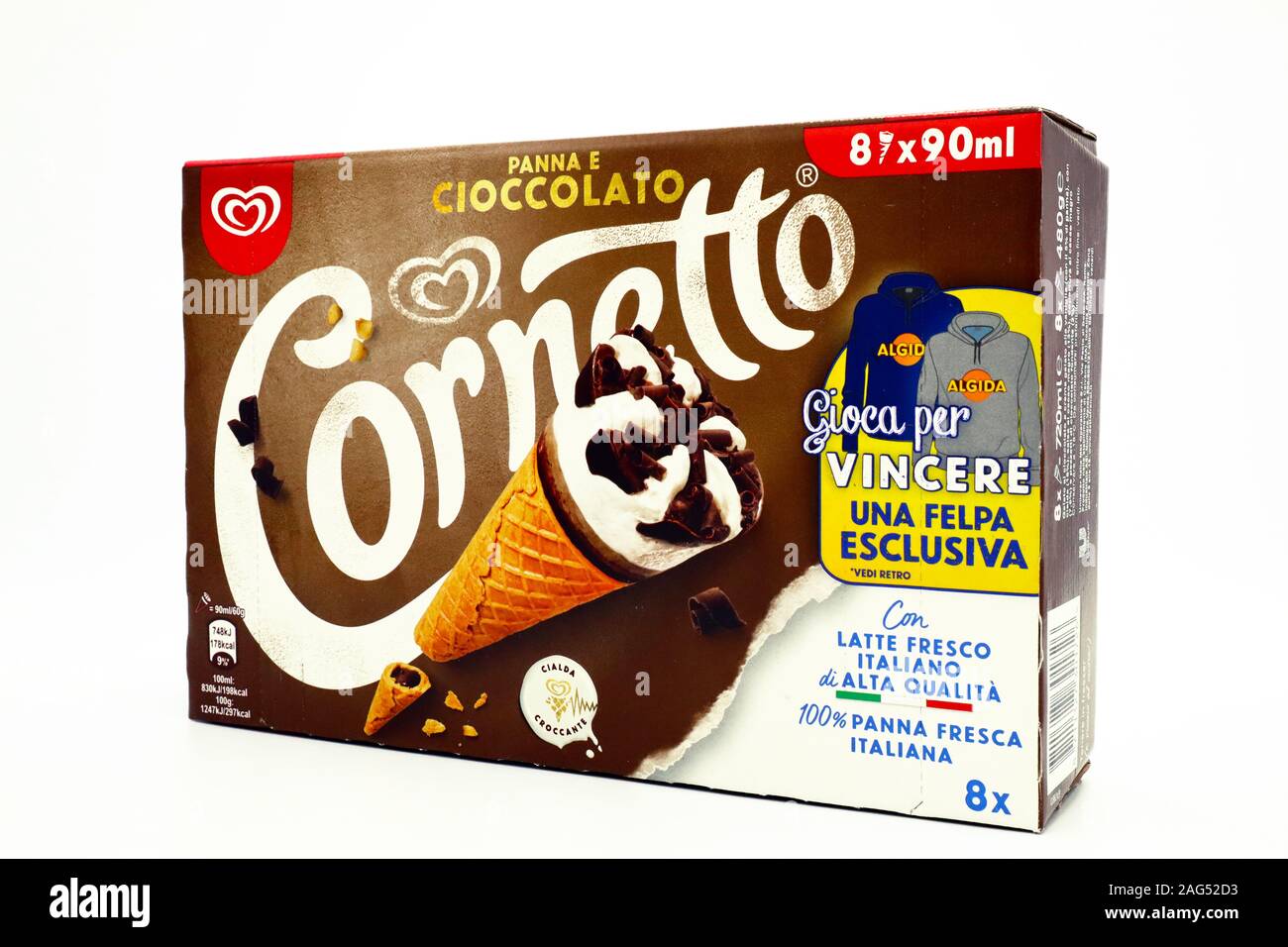 Cornetto Algida Ice Cream. Cornetto Algida is a brand of Unilever Stock  Photo - Alamy