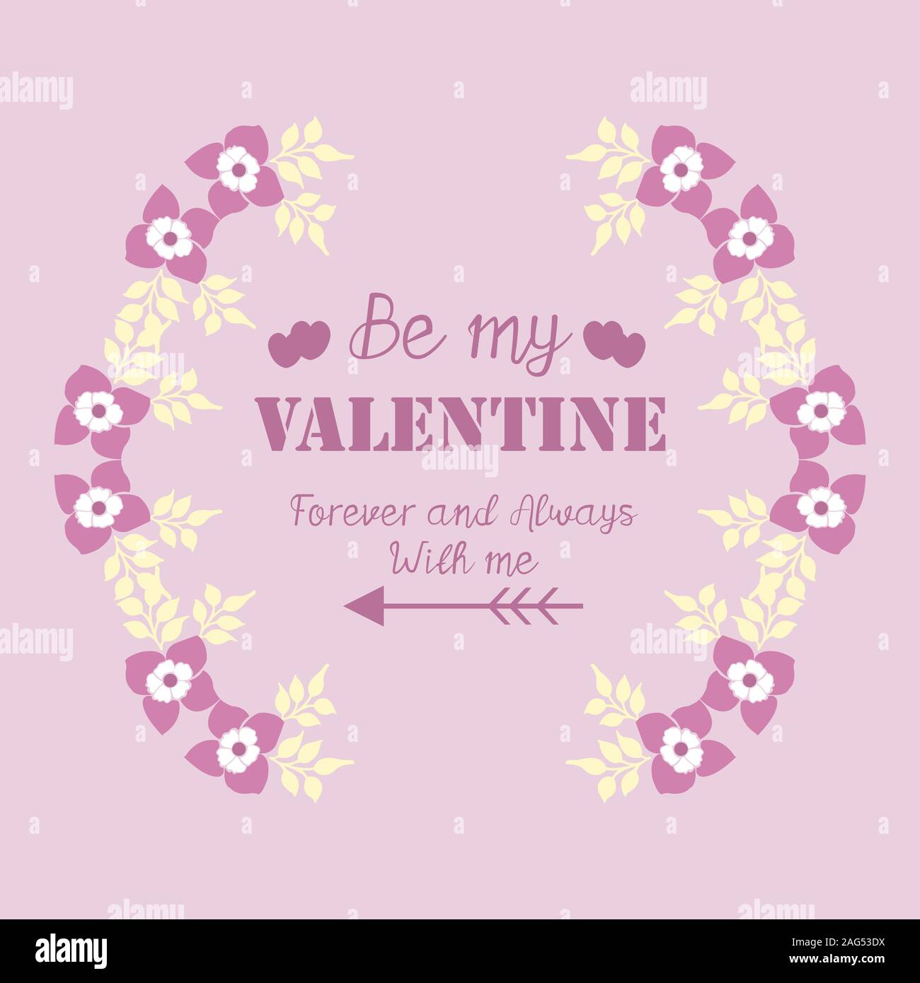 Card template happy valentine, with pink and white flower frame ...