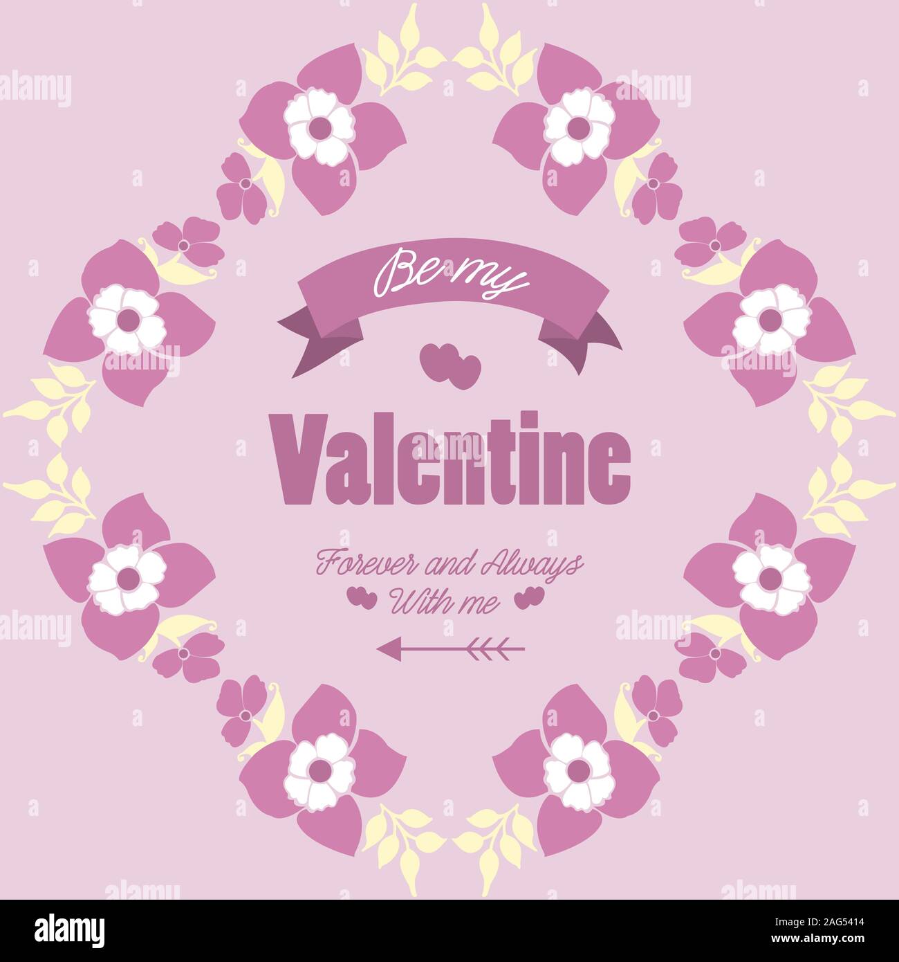 Ornate elegant pink and white floral frame, for greeting card happy ...