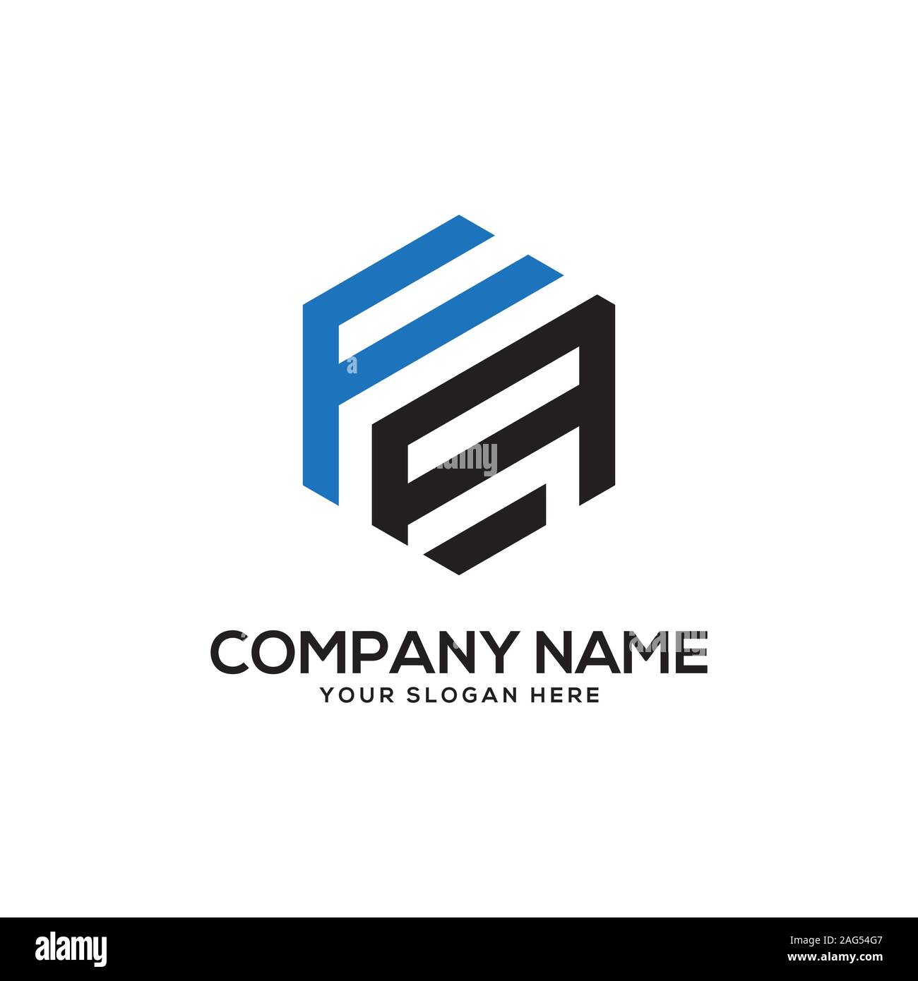 EA initial letter Logo Inspiration, E and A combination logo vector with hexagonal idea Stock Vector
