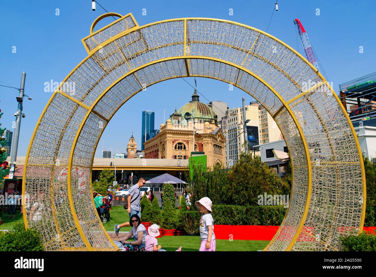 LED Christmas tree and decorations at Christmas Square at Federation