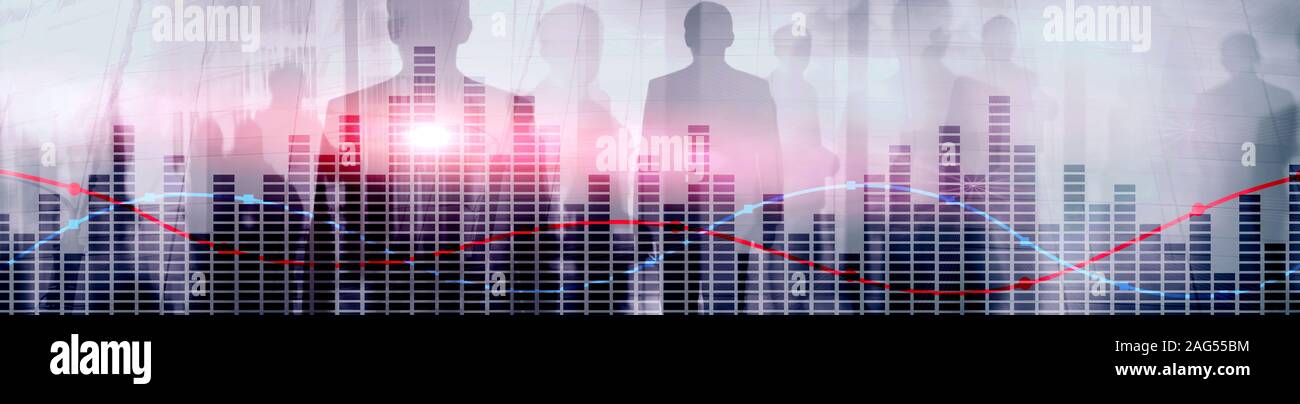 Abstract finance chart with red and Blue line graph. Finance data ...