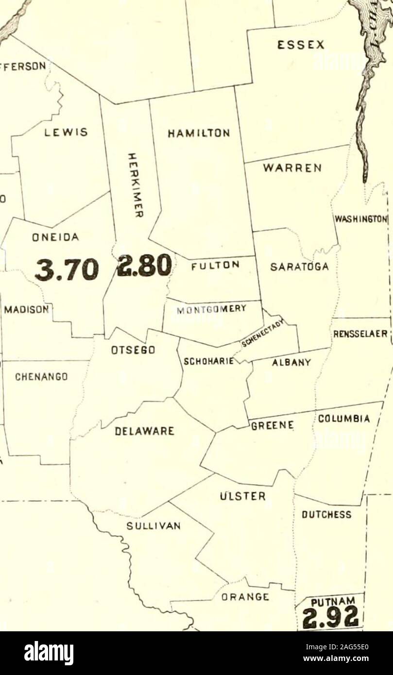 . Census of the state of New York for 1875.  -? Counties. Per Ct. Orleans, 1 6,07 Genesee, 2 4.34 , Kings, 3 4.18 Niagara, 4 4.15 Monroe. 5 3.87 Oneida, 6 3.70 Wayne, 7 3.69 Richmond, 8 3.54 Onondaga, 9 3.47 Ontario, 10 3.44 Cayuga, 11 3.41 Putnam, 12 2.92 Yates, 13 2.85 Herkimer, H 2.80 Erie, 15 2,71 MAP No.I EXPLA AfA T/O/V. ?IB 77i^/iyit7V.9 in, earfi (hufi/j/ shoif ii/iatprt^ centof its popu/£ttio/i fit tJie ceTisuf) of /87J, wasfioni ill Enff7ft7n/. 3£apJy^o. / ronttiirts tAr fSCointie.s- off/if/i/&lt;///^strrmA-ifi ry.^ect to t/nsperrfnttff/f, ^o. tAf /Jriejct i?i rank,&lt;i-e. Stock Photo